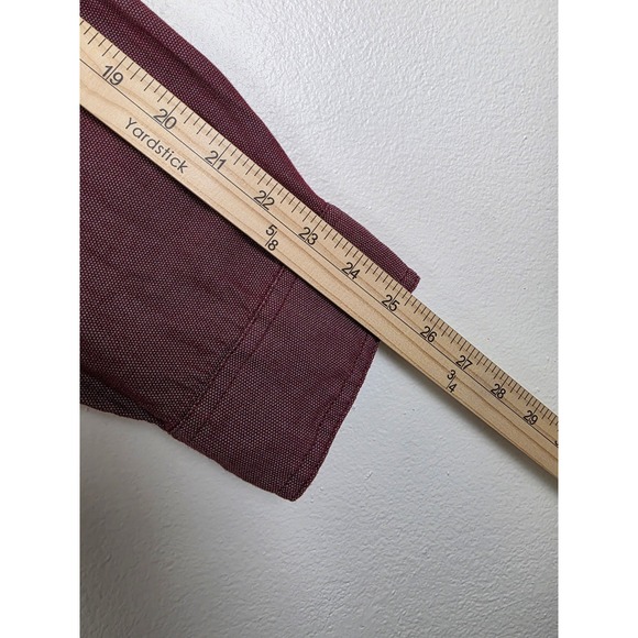 Rock & Republic Shirt Mens XL Burgundy Long Sleeve Button Up Two Zipper Pockets - Picture 7 of 12